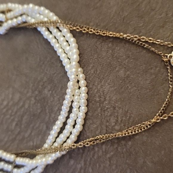 3/$30 Y2k Glass Pearl Layered Chain Cross Heart Pendant Flapper Necklace - Picture 5 of 8